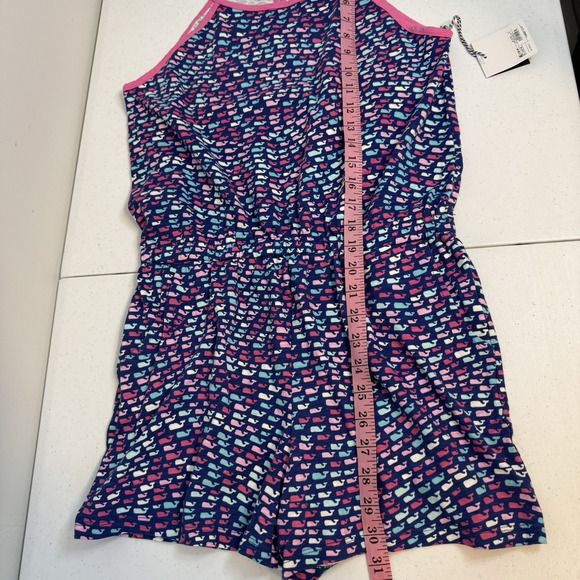 Vineyard Vines for Target Girls Scoop Neck Romper Size XL School of Whales Blue - Picture 15 of 15